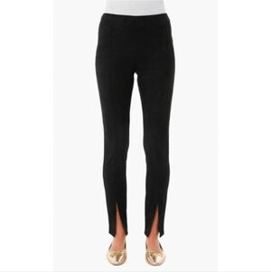 Tuckernuck Pomander Place Black Faux Suede Slit Front Sloane Leggings Small